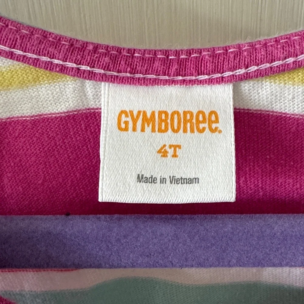 Gymboree Pink and Aqua Stripe Knot-Shoulder Sundress
